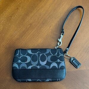 Coach Black and Gray Signature Wristlet